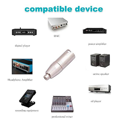 XLR Male to RCA Female Adapter Cable - 2 Pack Audio Connector Converter for Microphone - color: XLR M To RCA F