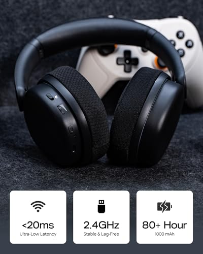 EPOMAKER X Aula G7 Pro Wireless Gaming Headset, Dual Mode BT5.3 & 2.4GHz - color: Black