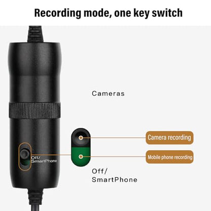 USB C Lavalier Microphone, Noise Cancelling Condenser Mic with Plug & Play, Clip On Lapel Mic for Computer & Smartphone, for Streaming, Gaming, Online Class, Recording