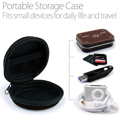 Earphone Case MAS CARNEY Headphone Earbud Hard Protective Carrying Case Bag - color: Green, style: Round