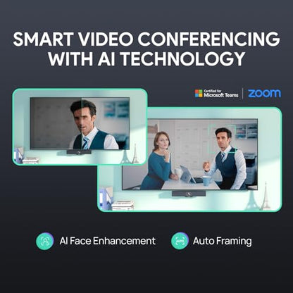 Yealink 4K Video Conference Camera System for PC, Huddle Room, Teams & Zoom | All-in-One UVC34 Webcam with 8 Microphones & Speaker, 120° Wide Angle, AI Auto Framing, Plug & Play Conference Meeting Bar - style: NO.1 UVC34 (without system)