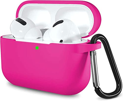 Lerobo for AirPod Pro Case, Soft Silicone Cover with Keychain, Rose Pink | Drop Protection, Scratch & Dust Resistant, Wireless Charging, Compatible with Apple AirPods Pro 2/1 Case Cover for Women Men - color: Rose Pink