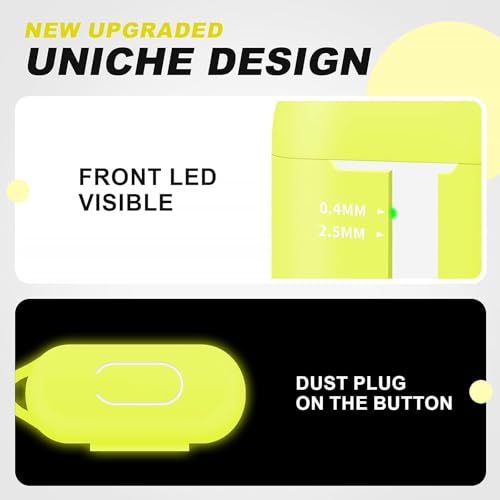 for AirPods Case Cover, Come with Cleaner Kit, Soft Silicone Protective Cover with Buckle, Compatible with AirPods 2nd 1st Generation Charging Case, Front LED Visible, Bright Yellow - color: C8-Bright Yellow