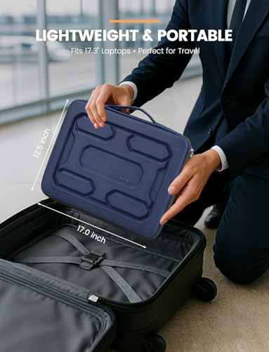 DOMISO 17 inch Laptop Sleeve with Handle Shockproof Waterproof EVA Protective Case for 17.3" ZBook Fury 17.3 G8/MSI GS73VR Stealth Pro/HP Envy 17/LG Gram 17"/ROG Strix GL702VS, Dark Blue - color: Dark Blue, size: 17.3 inch