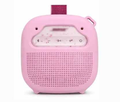 alltravel Silicone Cover for Bose New SoundLink Micro Portable Bluetooth Speaker (2nd Gen) with Neck Lanyard (Petal Pink) - color: Petal Pink