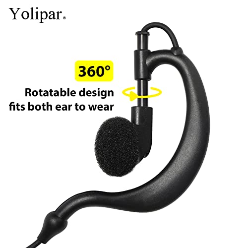 CLS1110 CLS1410 Earpiece Compatible with Motorola Radio CP200 GP300 GP2000 Walkie Talkie with PTT Mic 2 Pin Headset Single-Wire Surveillance Kit (G-Shaped) - style: G-shaped