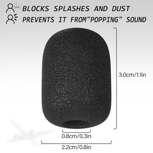 for Bose A20 Mic Cover, Aviation Headset Replacement Windscreen for Bose A30 A20 Microphone Spongue Pop Filter, 3 PCS Black Foam Cover WindScreen