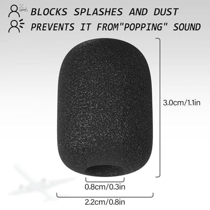 for Bose A20 Mic Cover, Aviation Headset Replacement Windscreen for Bose A30 A20 Microphone Spongue Pop Filter, 3 PCS Black Foam Cover WindScreen