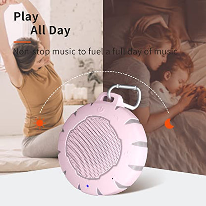 HEYSONG Waterproof Shower Bluetooth Speaker, Durable & Portable with Clear Sound, Ideal for Shower, Pool, Beach & Kayaking – Great Gifts for Girls, Women - color: Pink