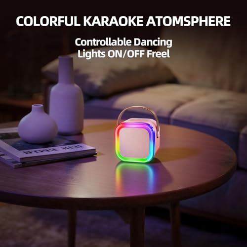 Kinglucky Mini Karaoke Machine for Kids, Top Birthday Gift Pick for Girls Ages 3, 4, 5, 6, 7, 8, 9, 10, 11, 12 Years Old, Kids' Personal Video Players Accessories with 2 Mics Singing Present Toy Pink - color: Pink