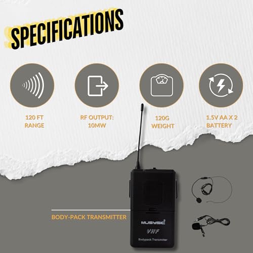 Professional VHF Wireless Microphones, Handheld & Lavalier Mic System - size: 2 Handheld + 2 Lavalier