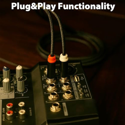 3.5mm to Dual 1/4 Cable, 1/8 TRS to Dual 1/4 TS Stereo, 3.3ft | Audio Cord, Gold-Plated Braided Adapter Cable, 3.5mm Stereo Cables for Mixer, Studio Monitor, Amplifier, Speaker, Sound Card - size: 3.3ft