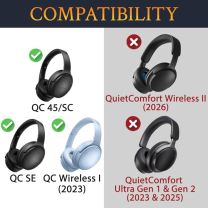 SOULWIT Earpads for Bose (QC45/QC SE/QC Wireless) - Moonstone Blue - color: Moonstone Blue