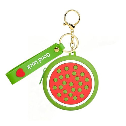 【Woyinger】 Fruit Shaped Silicone Earbud Case for AirPods, Tech Organizer Pouch with Keychain & Wrist Strap, Mini Cable Coin Wired/Wireless Earphone Holder, Watermelon - color: A2-Watermelon