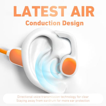 Mehomeli Kids Headphones, Bluetooth 5.2 Air Conduction Open Ear Headphones | 85dB Volume Limiting, Stereo Sound with Mic, IPX5 Waterproof, 20H Playtime, Perfect for School and Outdoor Activities-White - color: White