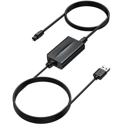 AUTOUTLET USB to Optical Audio Adapter, 96kHz USB A to SPDIF Optical Audio Adapter, Plug and Play, 2M Cable for PC, Laptop, Mac to Soundbar, DAC, Home Theater