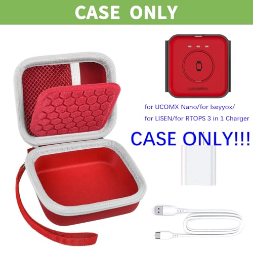 Hard Case for UCOMX/Hicober 3-in-1 Charger, Box Only | Hard shell case for UCOMX, Hicober, Iseyyox, LISEN and RTOPS 3-in-1 charger users, with divider and mesh pocket - color: Red