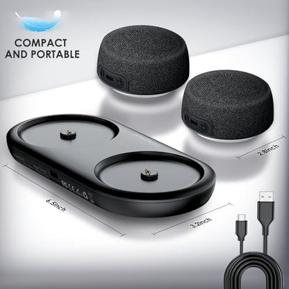 Bluetooth Speaker Set with Magnetic Base for Multi Room - color: Classic Black