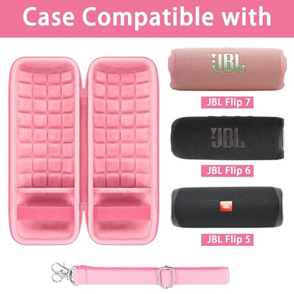 co2CREA Hard Travel Case for JBL Flip 7/6/5/4 Speaker, Pink - color: Pink Case
