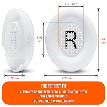 WC SweatZ QC Ultra - Patented Covers for Bose QuietComfort Ultra Gen 1 & 2 | Made by Wicked Cushions | Made with Premium Silicone, Sweatproof & Washable | White - color: White