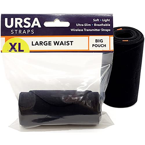 URSA Waist Strap - XL Waist, Big Pouch (Black) | Ultra Slim, Breathable & Stretchy Microphone Transmitter Straps, Compatible with Most Transmitter/Receivers - color: Black, size: XL Waist - Big Pouch