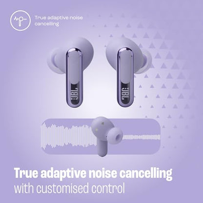 JBL Live Beam 3 - True wireless noise-cancelling stick-closed earbuds, 48Hrs total playback, Wireless Charging, 6 Mics for perfect calls, Multi-point connection, IP55 waterproof and dustproof (Purple) - color: Purple