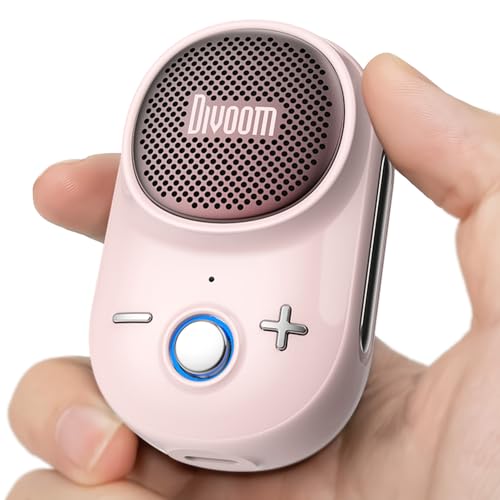 Divoom Itour-S Wearable Bluetooth Speaker, IP67 Clip-On, 10H Playtime, Pink | Waterproof, Dustproof, Travel, Work, Golf, Gift Idea & Outdoor Audio - color: pink