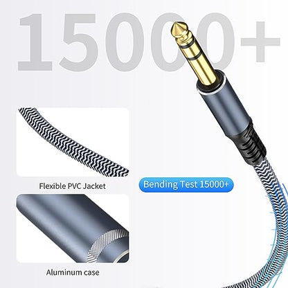 1/4 inch Extension Cable 30ft, 1/4" inch Male to Female Stereo Guitar Extension Cable - size: 30ft
