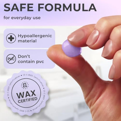 Peace&Quiet PQ Wax Ear Plugs for Sleeping, Swimming - 15 Soft Noise Cancelling Silicone Gel Wax Earplugs for Sleep and Swimmers, Ear Protection with Sound Blocking Level of 32 Db, Lavender - color: Lavender