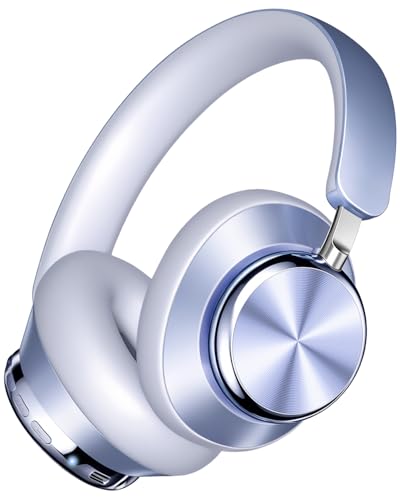 Wentronic Y03 Bluetooth Headphones Wireless Active Noise Cancelling Over Ear Headphones 48 Hours Playtime High Sound Quality 6 EQ Music Mode Headphones with Soft Ear Cushion - Blue - color: Blue