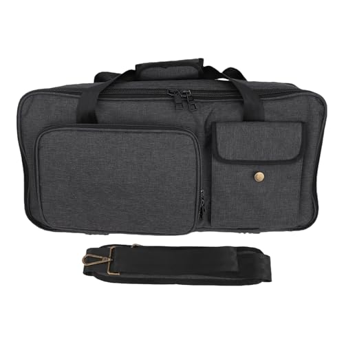 Effects Pedal Carrying Bag, 10mm Padding Multi Pockets Guitar Effects Pedal Case with Adjustable Strap and Water Proof Fabric, for Line 6 (L) - size: L