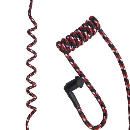 Replacement Braided Nylon Surveillance Acoustic Coil Tube for Radio Earpiece Moisture Resistant Fiber Mesh Colorful Accessories (PinkRed-1) - color: PinkRed-1