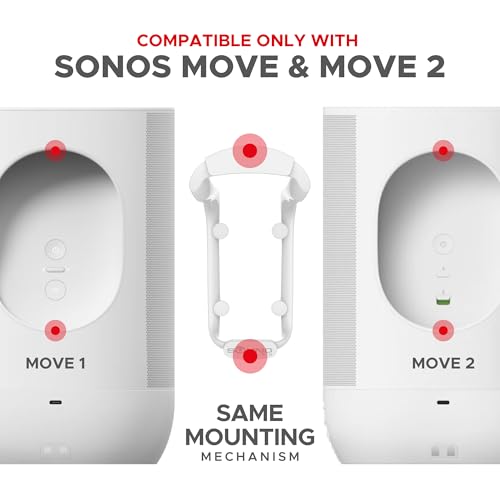 Move Speaker Wall Mount Bracket, Weatherproof, White | Compatible with Sonos Move & Move 2, Including Mounting Accessories - color: Move 2 - White