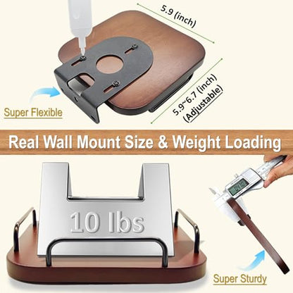 Universal speaker wall mount,real wood wall bracket for homepod mini | adjustable holder flexible railing shelves for homepod 2nd,Bose,JBL xtreme4,charge6,Sonos era100,Sony,KEF (walnut) - color: 1 pack black walnut