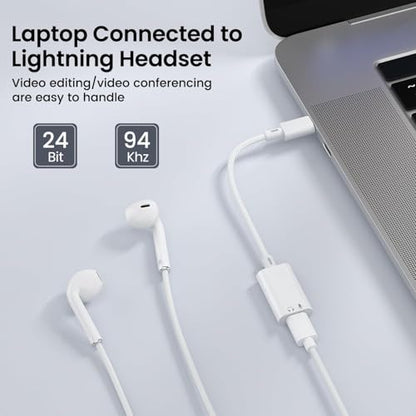 Vcddom USB C to Lightning Audio Adapter, USB Type C Male to Female Lightning Headphone Audio Adapter Compatible with iPhone 17/17 Pro/16/16 Pro Max, iPad Pro, iPad Air 6/5, Galaxy S25/S24 (No Charge)