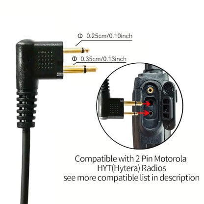ETMY G Shape Earhook Headset with Mic - 2 Pack, 2 Pin Earpiece Compatible with Motorola Walkie Talkies CP200D CP185 CP200 CLS1410 CLS1110 BPR40 BPR40D RDU4100 RMU2040 and More Radios
