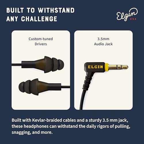Elgin Ruckus Earplug Headphones, 25dB Noise Reduction - color: Stealth Black, style: Ruckus