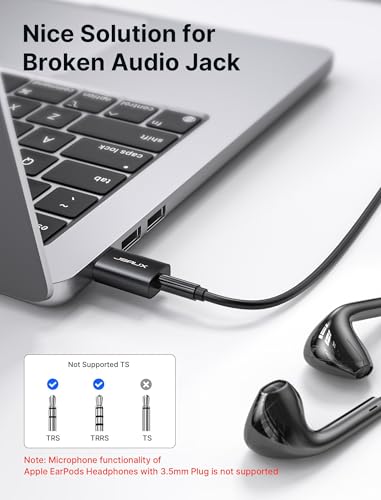 JSAUX 2 Pack USB to 3.5mm Jack Audio Adapter - External Stereo Sound Card for PS4, PS5, Headphones, Mac, Linux, Laptops, Desktops - Black - color: black