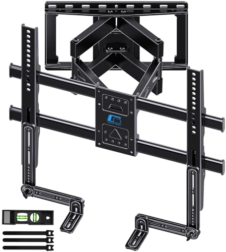 HOME VISION Full Motion TV Mount with Soundbar Bracket, 32-85" TVs, 132 lbs | ±65° Swivel & Tilt, Dual Articulating Arms, Soundbar Moves with TV, Fits 8"/12"/16" Studs,VESA 600x400 - size: 32-85" FM w/5745