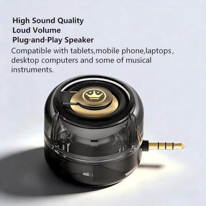 2026 Portable Speaker, Small Speakers with 3.5mm Aux Input Jack, Plug-in Mini Speaker, Suitable for Call, Digital Wind Instrument, Tablets, Laptops and MP4