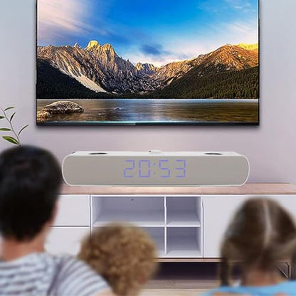 Zunate Bluetooth Speakers Desktop PC Soundbar, HiFi Stereo USB Wired AUX in Gaming Speaker - Built in Subwoofer, Alarm Clock, FM Radio for Laptop PC (White), Zunatea3gw02dut1-12 - color: White