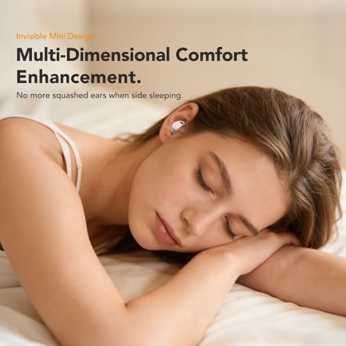 MINISO MS217 Sleep Earbuds, Mini Earbuds with Noise Reduction Bluetooth 6.0 Headphones, AI Translation Earbuds in Real Time Support 165 Languages for Side Sleepers Travel Business