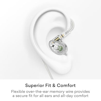 MEE audio Professional MX4 PRO Quad-Driver Hybrid Musicians In Ear Monitor Headphones with High-Resolution Reference Sound, Noise Isolating Earbuds Earphones with Detachable Cables, Transparent - color: Clear, size: MX4 PRO