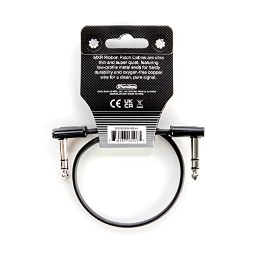 Jim Dunlop, 1/4-Inch Right Angle MXR Ribbon TRS Patch Cable 1 ft|0.3 m (DCISTR1RR) - size: 12 inches