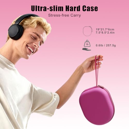Headphone Headset Case Compatible with JBL Tune 520BT 720BT/BERIBES/KVIDIO/Soundcore by Anker/Sony Wireless On-Ear Headphones, Rose Red - color: Rose