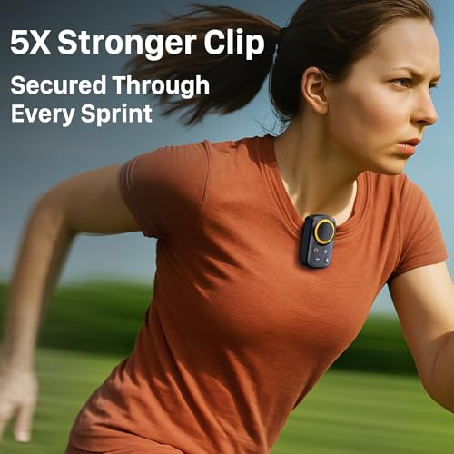 AA AUDIO ACCESSORY Wearable Bluetooth Speaker Clip On-Upgraded 800mAh Battery for 20 Hours Playtime, Waterproof Small Wearable Wireless Speaker with 120dB Loud Mic for Golf, Hiking, Jobsite - Black