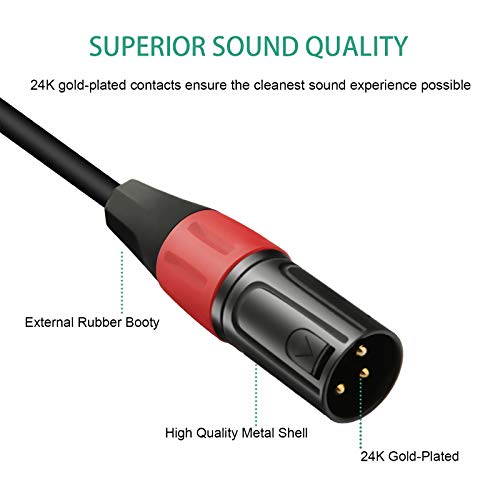 3 Pin Mini XLR Female (TA3F) to Regular XLR Male Pro Lapel Microphone Cable - 3.3ft (Pack of 2) - size: 3.3 feet (Pack of 2)