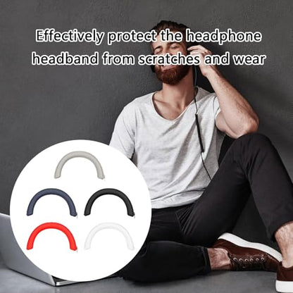 Silicone Headphones Headband Covers Replacement Headband Sleeve with Zippers for WH1000XM6 Headsets Silicone Headphone Cushion - color: Black