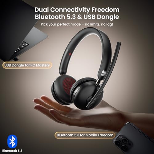 Dytole Wireless Headset with mic for Work