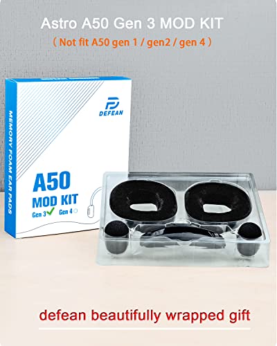 Defean Mod Kit Velour Ear Pads for Astro A50 Gen 3 Headset | Replacement Earpads and Headband for Astro A50 Gen3,Upgrade High-Density Noise Cancelling Foam, Added Thickness - color: Black Velour